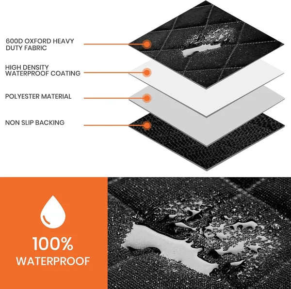 100% Waterproof Pet Car Seat Cover, with Pocket, Scratchproof Durable Non Slip For Cars, Trucks And SUV'S