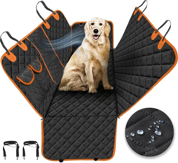 100% Waterproof Pet Car Seat Cover, with Pocket, Scratchproof Durable Non Slip For Cars, Trucks And SUV'S